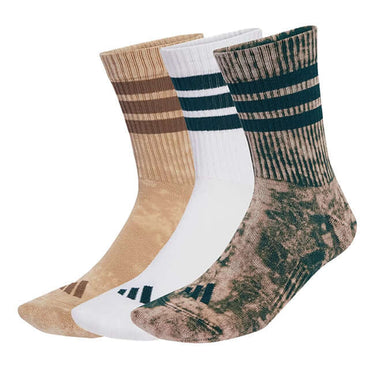 Adidas Accessories 3 Stripe Stonewash Crew Socks 3P Warm Sandstone / Aurora Ivy / White by Adidas - Everyday Comfort with comfort, quality and modern style