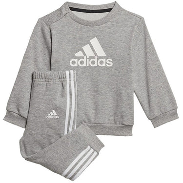 Adidas Infant Badge Of Sport Jogger Set Medium Grey Heather White For:Boys, For:Girls, For:Kids, Type:Hoodies, Type:Jogging Bottoms