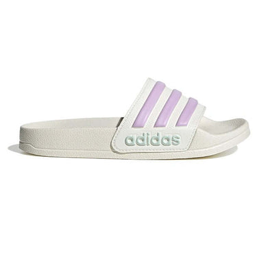 Adidas Kids Adilette Shower Sliders Off White / Bliss Lilac / Halo Mint by Adidas - Classic Footwear with comfort, quality and modern style