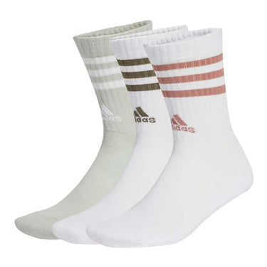 Adidas Accessories 3 Stripe Cushioned Crew Socks White / White / Wonder Silver by Adidas - Durable Design with comfort, quality and modern style