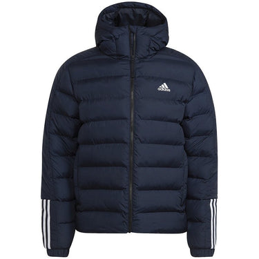 Adidas Mens Itavic 3 Stripes Hooded Jacket Legend Ink For:Men, Type:Jackets & Coats