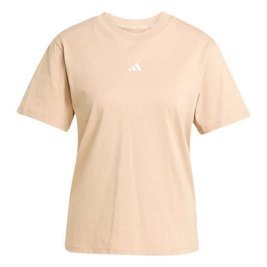 Adidas Womens Essentials Small Logo Cotton T-Shirt Warm Sandstone / White by Adidas - Modern Streetwear with comfort, quality and modern style