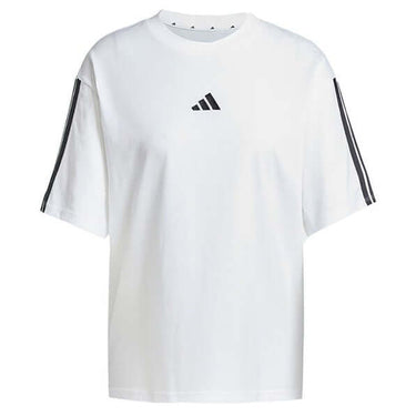 Adidas Womens Essentials 3-Stripes Boyfriend Tee White and Black by Adidas - Wardrobe Essential with comfort, quality and modern style