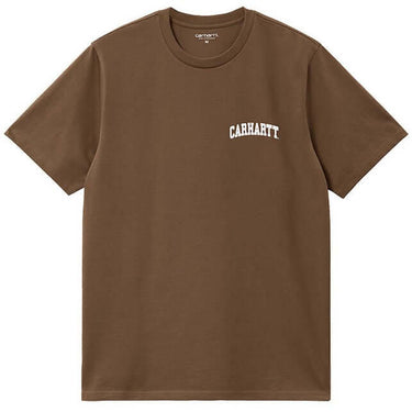 Carhartt WIP Mens University Script T Shirt Lumber White For:Men, Type:T-Shirts & Vests