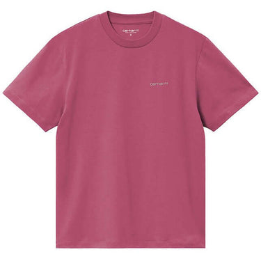 Carhartt WIP Womens Script Embroidery T Shirt Magenta Tonic For:Women, Type:T-Shirts & Vests