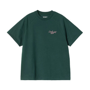Carhartt Womens S/S Signature T-Shirt Dark Fir / Glassy Pink by Carhartt - Heritage Style with comfort, quality and modern style