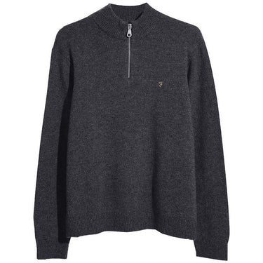 Farah Mens Birchall Quarter Zip Grey Marl For:Men, Type:Jumpers