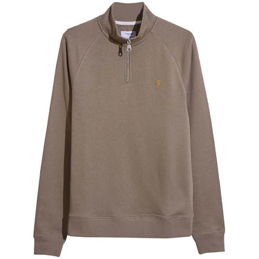 Farah Mens Jim Quarter Zip Beige For:Men, Type:Hoodies