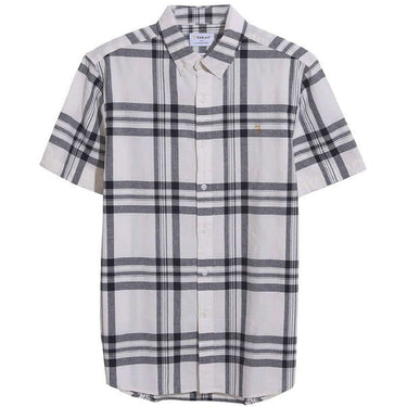Farah Mens Kele Checked Short Sleeved Shirt Ecru by Farah - Heritage Style with comfort, quality and modern style