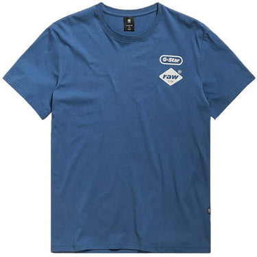 G Star Raw Mens Chest Graphic T Shirt Rank Blue For:Men, Type:T-Shirts & Vests