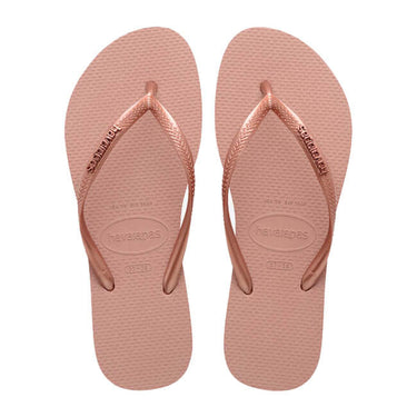 Havaianas Slim Logo Metallic Crocus Rose / Golden Blush by Havaianas - Everyday Comfort with comfort, quality and modern style