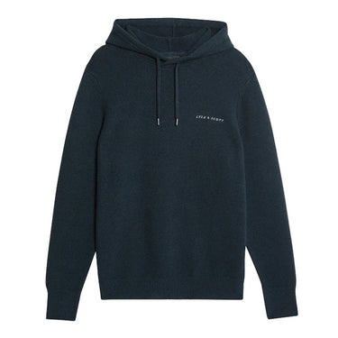 Lyle and Scott Mens Knitted Script Hoodie Dark Navy by Lyle And Scott - Everyday Comfort with comfort, quality and modern style