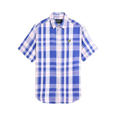 Lyle and Scott Mens Oversized Tartan Short Sleeve Shirt Now Blue by Lyle And Scott - Heritage Style with comfort, quality and modern style