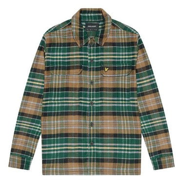 Lyle and Scott Mens Check Flannel Overshirt Argyle Teal/ Heritage Taupe by Lyle And Scott - Heritage Style with comfort, quality and modern style