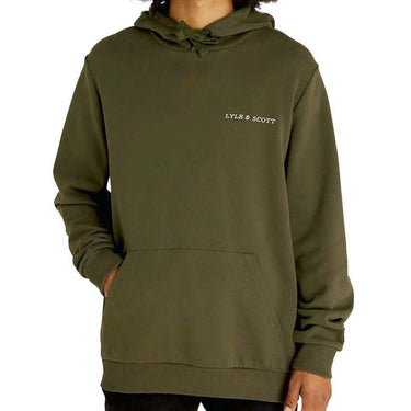 Lyle and Scott Mens Embroidered Hoodie Olive For:Men, Type:Hoodies
