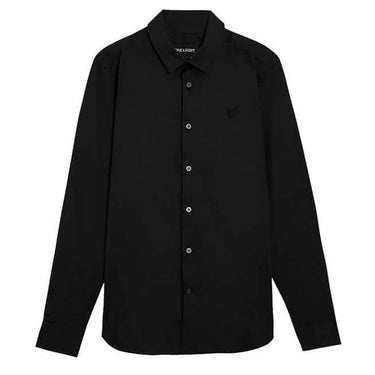 Lyle and Scott Mens Long Sleeve Slim Fit Poplin Tonal Eagle Shirt Black by Lyle And Scott - Heritage Style with comfort, quality and modern style