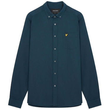 Lyle and Scott Mens Regular Fit Light Weight Oxford Shirt Apres Navy Dark Navy For:Men, Type:Shirts