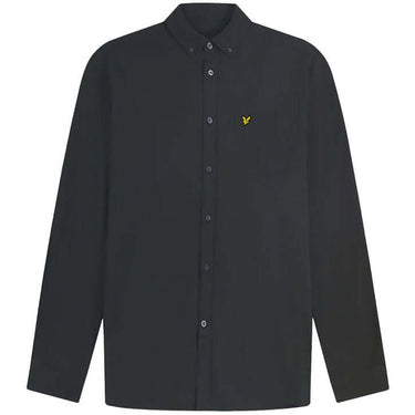 Lyle and Scott Mens Regular Fit Light Weight Oxford Shirt Gunmetal Jet Black For:Men, Type:Shirts