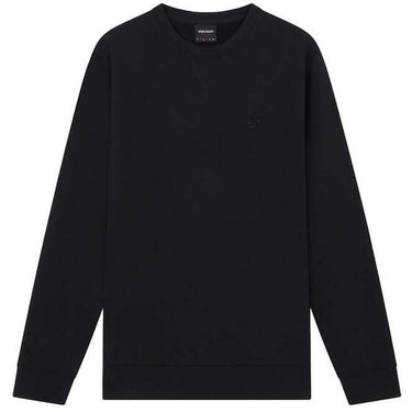 Lyle and Scott Mens Tonal Eagle Crew Neck Sweatshirt Jet Black For:Men, Type:Sweatshirts