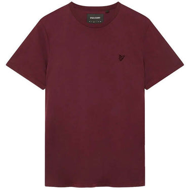 Lyle and Scott Mens Tonal Eagle T Shirt Burgundy For:Men, Type:T-Shirts & Vests