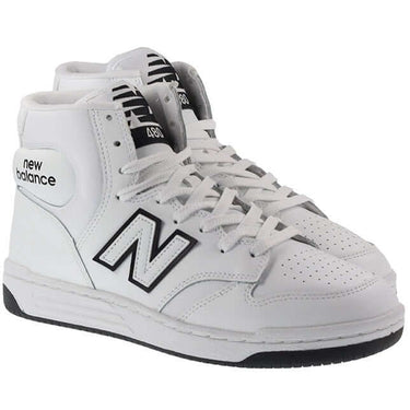New Balance Trainers Mens 480 High Leather White Black For:Men, Type:Trainers