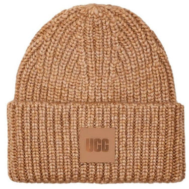 Ugg Boots Accessories Chunky Rib Knit Pom Beanie Camel For:Women, Type:Hats & Scarves