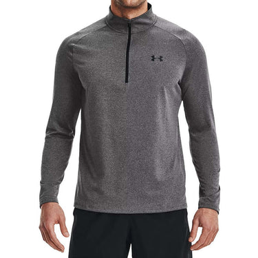 Under Armour Mens Tech 1/2 Zip Long Sleeve Carbon Heather Black For:Men, Type:Hoodies, Type:Sweatshirts