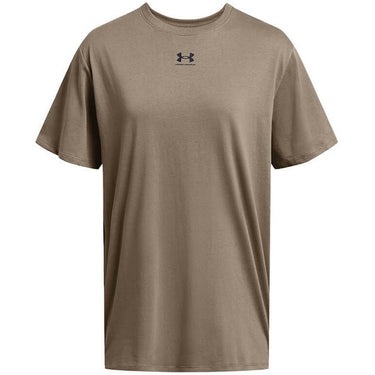 Under Armour Womens Campus Oversize T Shirt Taupe Dusk Black For:Women, Type:T-Shirts & Vests