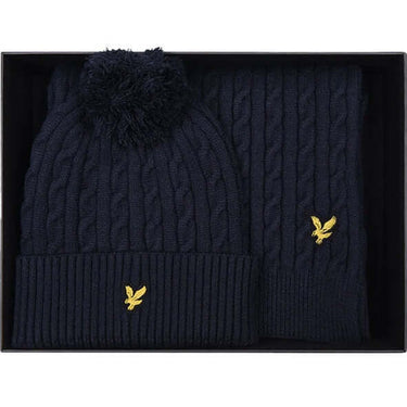 Lyle and Scott Mens Cable Beanie And Scarf Set Dark Navy by Lyle And Scott - Everyday Comfort with comfort, quality and modern style