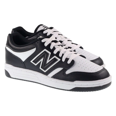 New Balance Trainers Junior 480 Low Leather White Black Type:Shoes - Junior Age 10 - 13 , Type:Trainers