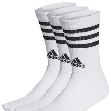 Adidas Accessories Kids 3 Stripe Cushioned Crew Socks White Black by Adidas - Durable Design with comfort, quality and modern style