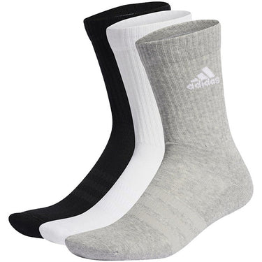 Adidas Accessories Cushioned Crew Sock Medium Grey Heather White Black For:Men, For:Women, Type:Socks