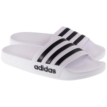 Adidas Junior Adilette Shower Slide Cloud White Black For:Boys, For:Girls, For:Kids, Type:Shoes - Junior Age 10 - 13