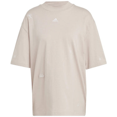 Adidas Womens BLUV Q1 Boyfriend T Shirt Wonder Taupe White For:Women, Type:T-Shirts & Vests