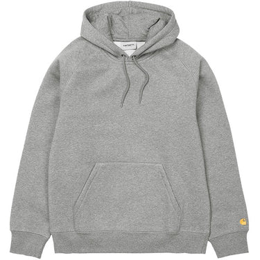 Carhartt WIP Mens Chase Hooded Sweatshirt Grey Heather Gold For:Men, Type:Hoodies