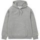 Carhartt WIP Mens Chase Hooded Sweatshirt Grey Heather Gold