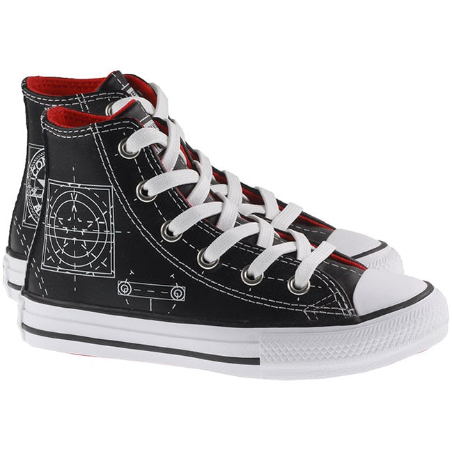 Converse Shoes Kids Chuck Taylor All Star Hi Black University Red