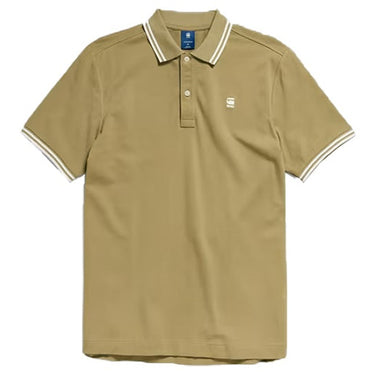 G Star Raw Mens Dunda Slim Stripe Polo Fresh Army Green For:Men, Type:T-Shirts & Vests