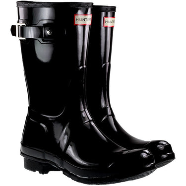 Hunter Wellies Womens Original Short Gloss Black For:Women, Type:Welly Boots