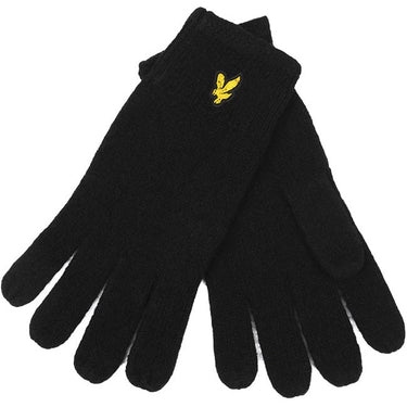 Lyle and Scott Accessories Racked Rib Gloves True Black For:Men, Type:Gloves