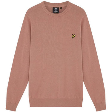 Lyle and Scott Mens Cotton Crew Neck Jumper Hutton Pink For:Men, Type:Jumpers