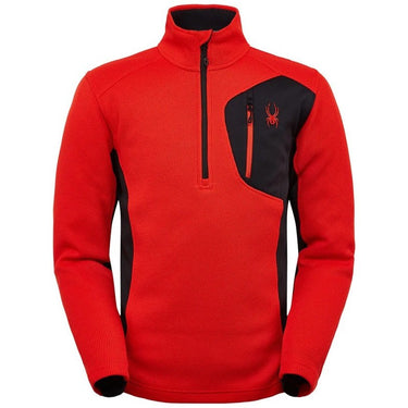 Spyder Mens Clothing Bandit Half Zip Volcano Red For:Men, Type:Ski Clothing