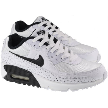 Nike Shoes Junior Air Max 90 White Black Multi Swoosh For:Boys, For:Girls, For:Kids, Type:Shoes - Junior Age 10 - 13