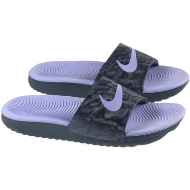 Nike Kids Kawa Slide Thunder Blue Purple Pulse For:Boys, For:Girls, For:Kids, Type:Shoes - Kids Age 6 - 10