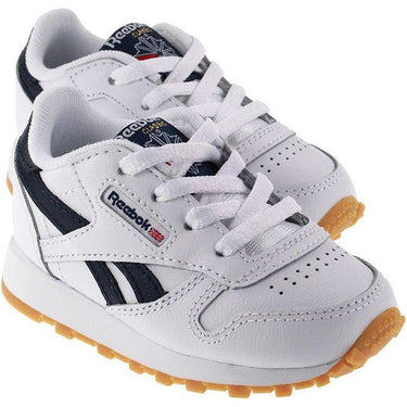 Reebok Trainers Infants Classic Leather White Collegiate Navy For:Boys, For:Girls, For:Kids, Type:Shoes - Infant Age 1 - 5