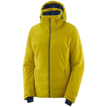 Salomon Ski Clothing Womens Icepuff Ski Jacket Golden Palm For:Women, Type:Ski Clothing, Type:Ski Jackets