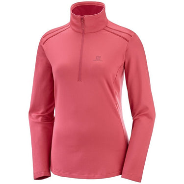 Salomon Womens Top Discovery Microfleece Half Zip Garnet Rose For:Women, Type:Sweatshirts