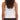 Back view of a woman wearing a white ribbed organic tank top, showcasing a sleek design and soft fabric.
