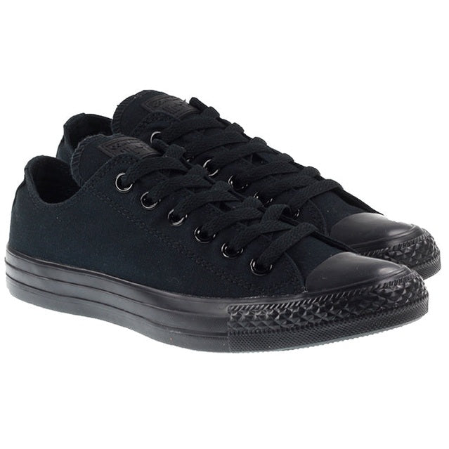 Converse Mens Shoes Ox Low Mono Black Canvas For:Men, Type:Trainers