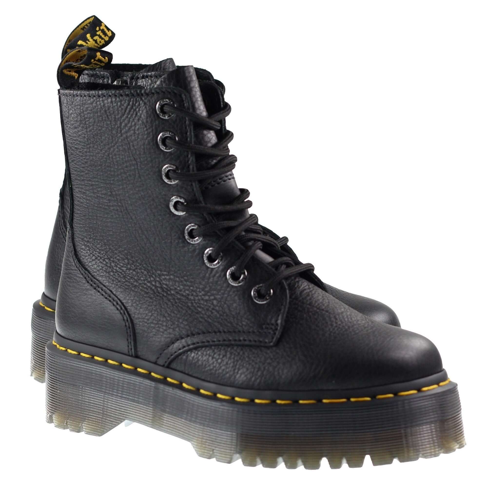 Dr Martens Womens Jadon III Pisa Leather Platform Boot Black by Dr Martens - Classic Footwear with comfort, quality and modern style
